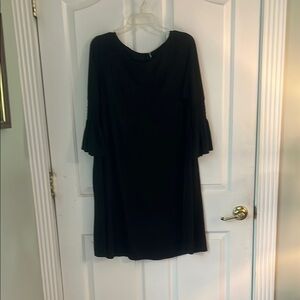 Agnes & Dora Black A-line Bell Sleeve Dress